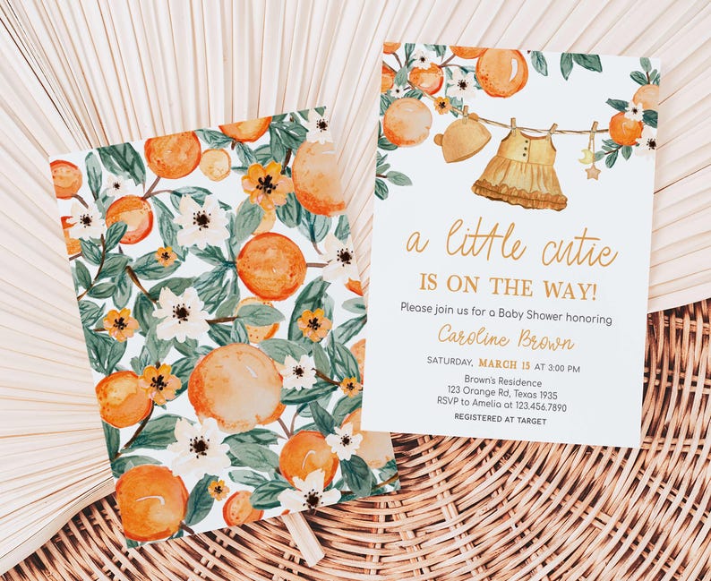 A Little Cutie Baby Shower Invite