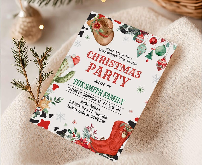 Cowboy Christmas Invitation