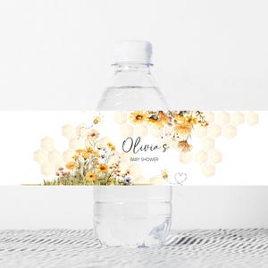 a bottle of water with a label on it