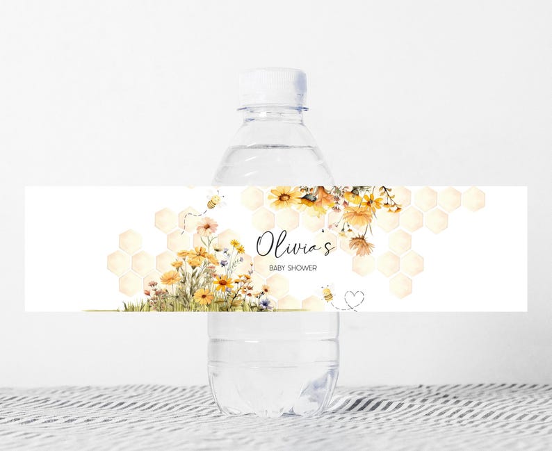 a bottle of water with a label on it