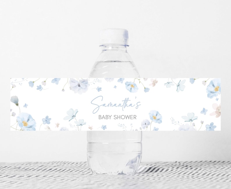 Blue Baby in Bloom Bottle Labels