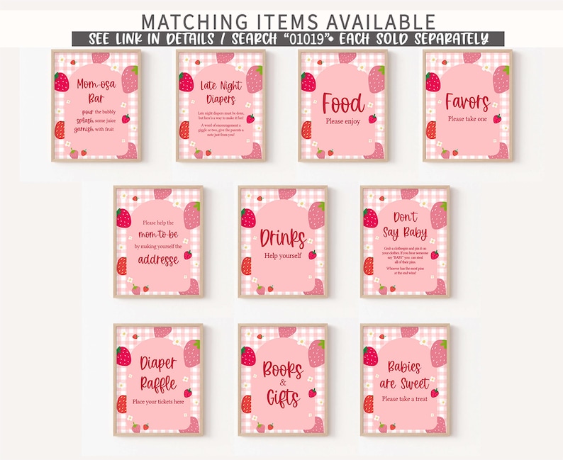 a bunch of cards that have strawberrys on them