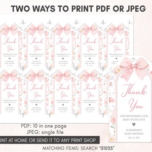Pink Coquette Bow Gift Tags