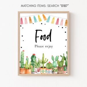 Fiesta Cactus Baby Shower Food Sign, Taco Bout Baby Food Table Sign, Mexican Baby Shower Decor Succulent Sign Rustic Printable Template 0187