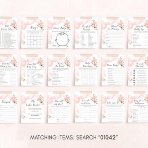 Pink Bow Baby Shower Games Pack