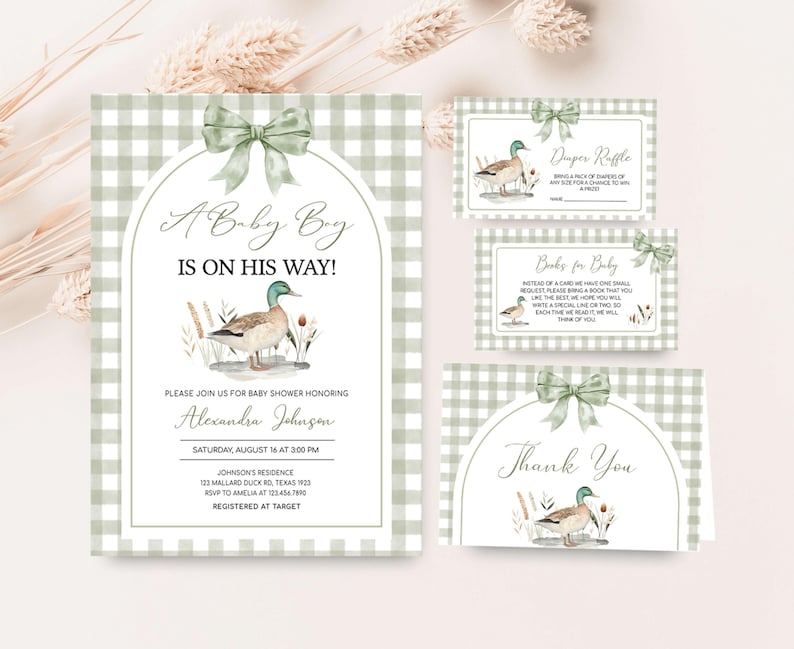 a duck is on the way baby shower party