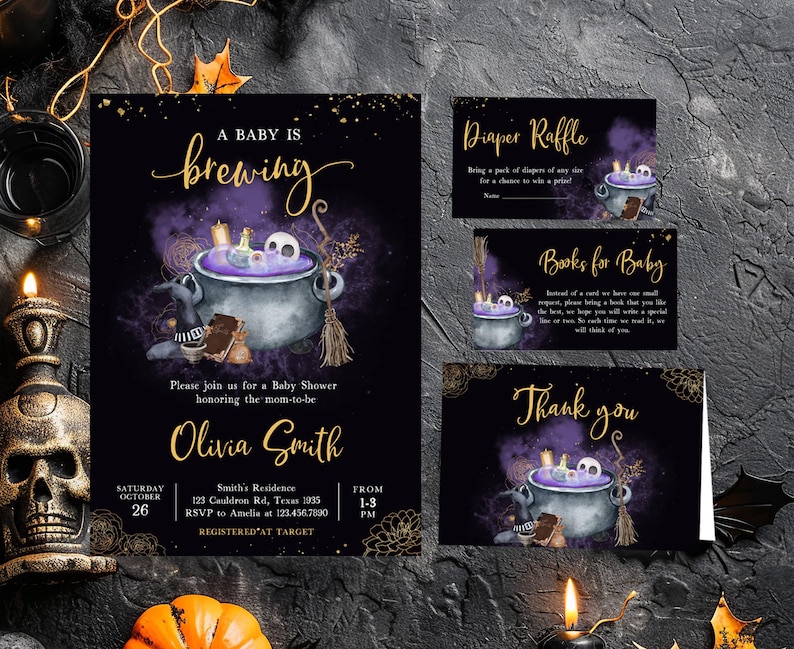 Vintage Halloween Invitation Set