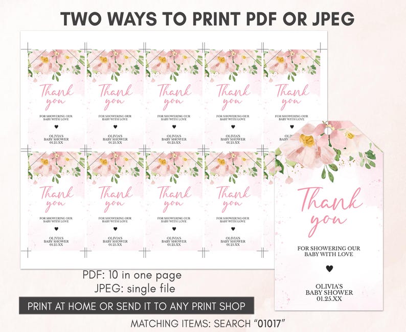 two ways to print a thank you card
