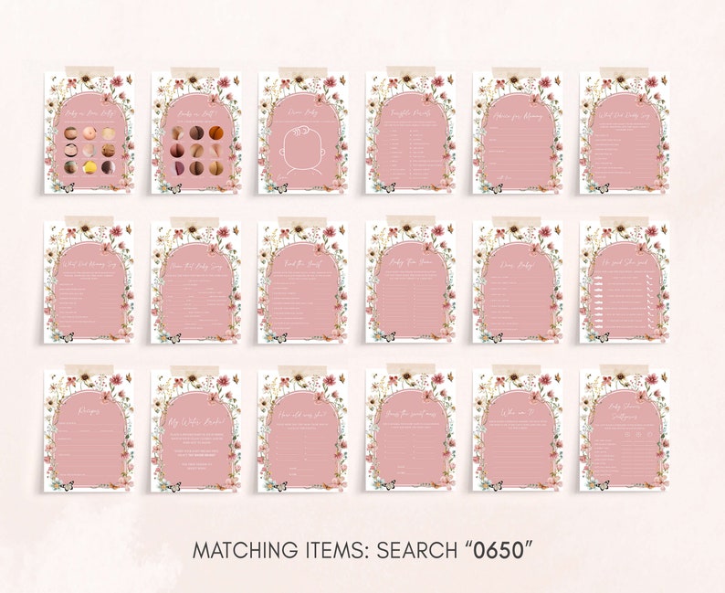 a bunch of pink paper with flowers on it
