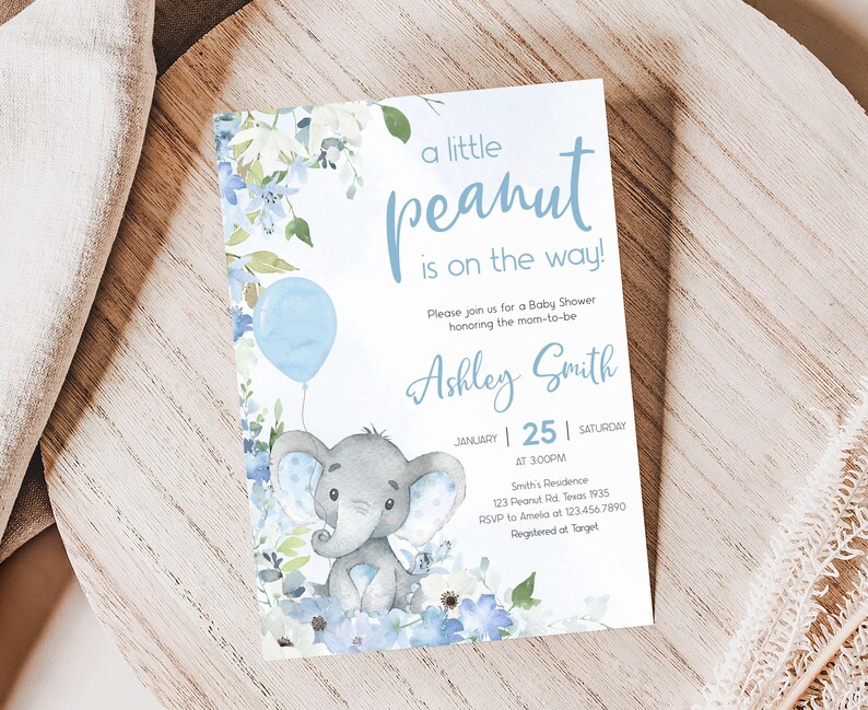 a little elephant is on the way baby shower