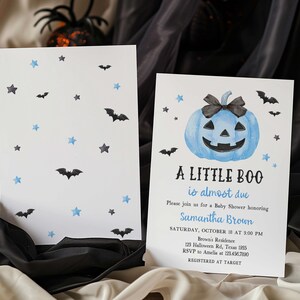 Blue Minimalist A Little Boo Invitation