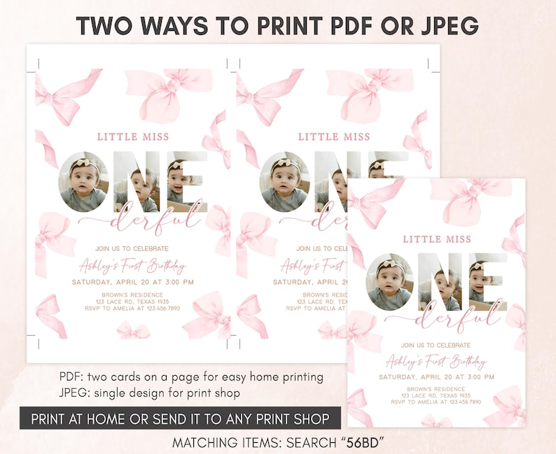 two photos of a baby girl with pink bows