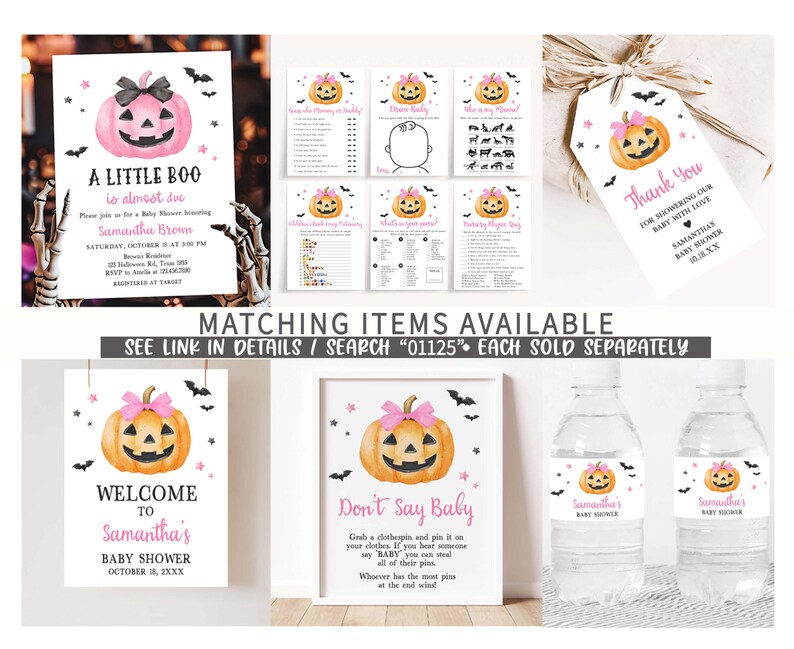 Pink Minimalist A Little Boo Printable Template