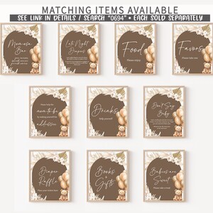 Editable Bear Balloons Baby Shower Due Date Calendar, We Can Bearly Wait Boho Baby Shower Calendar, Brown Teddy Bear Baby Shower Game, 0694 image 3