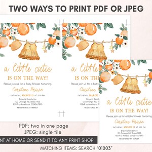 A Little Cutie Baby Shower Invitation Template
