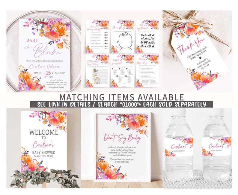 a set of matching items available for a wedding