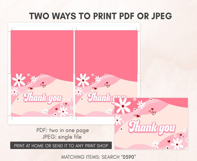 two ways to print a thank you card