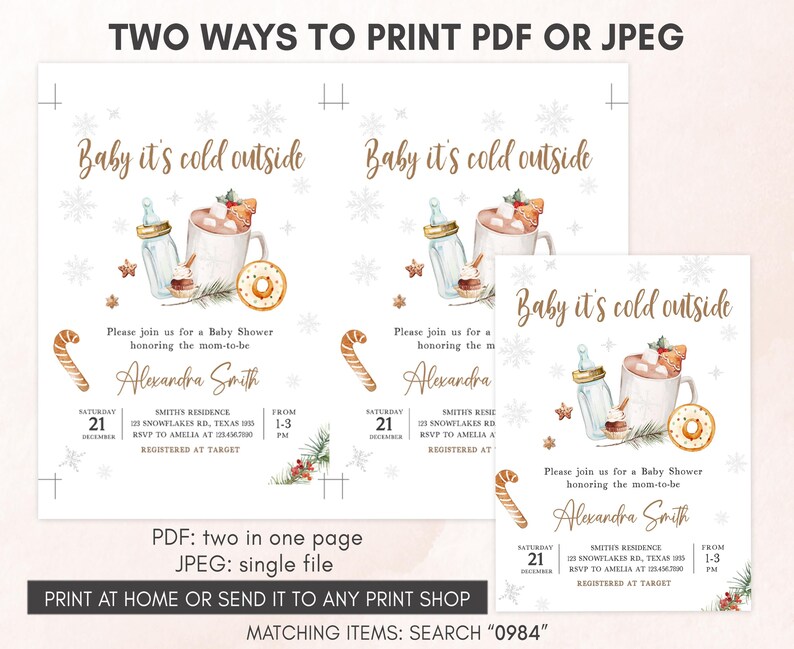 Winter Baby Shower Invitation Template
