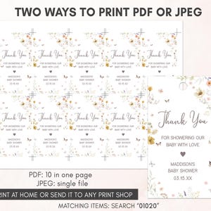 two ways to print a thank card for a baby shower