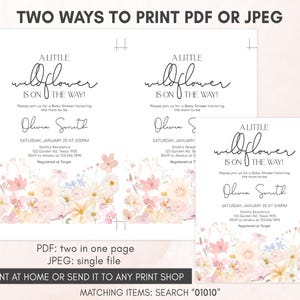 Spring Floral Wildflower Invitation Template