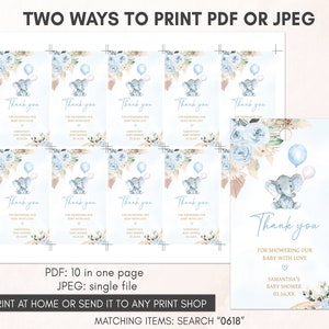 two ways to print a thank card for a baby shower