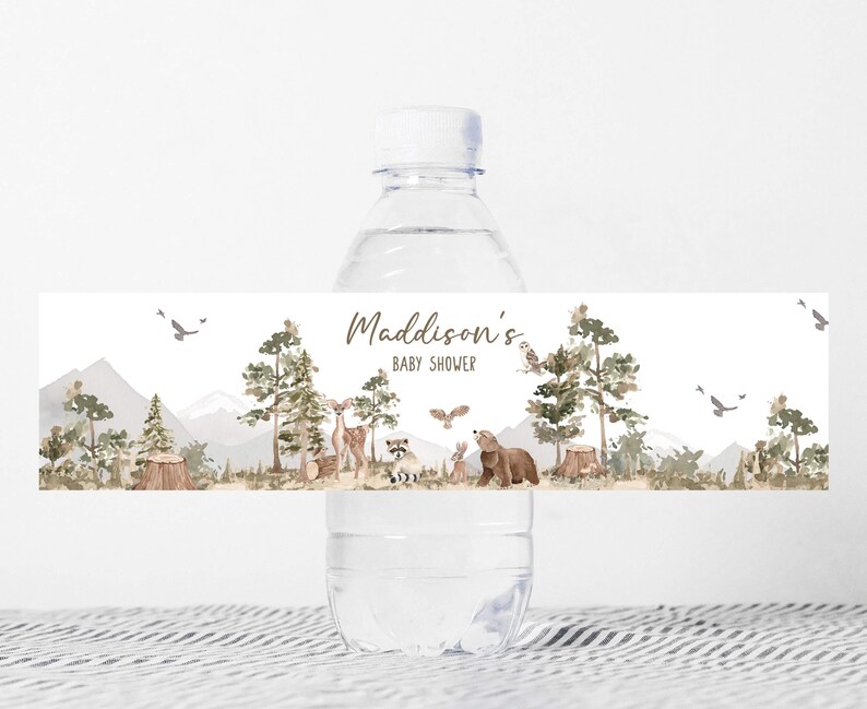 a bottle of water with a picture of animals on it