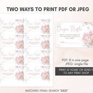 Editable Pink Winter Bear Baby Shower Invitation Bundle, Girl Bear Winter Baby Shower Invite Set, Pink Snowflake Baby It's Cold Outside 0521 image 6