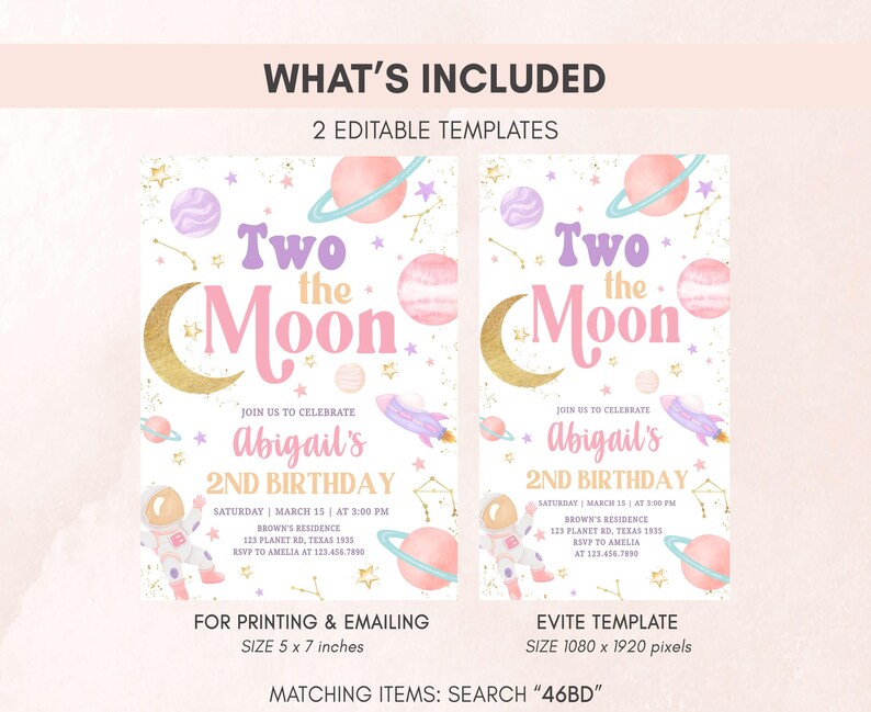 Moon and Stars Invitation Set