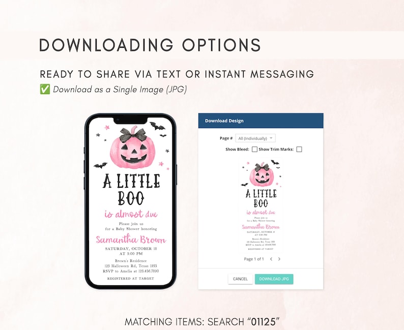 Pink Minimalist A Little Boo Mobile Evite
