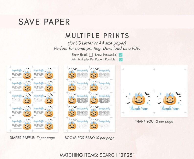 Blue Minimalist A Little Boo Diaper Raffle