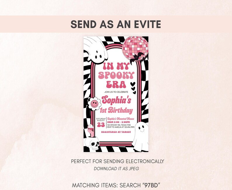a pink and black birthday party flyer