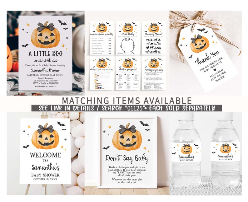 Minimalist A Little Boo Invitation Set