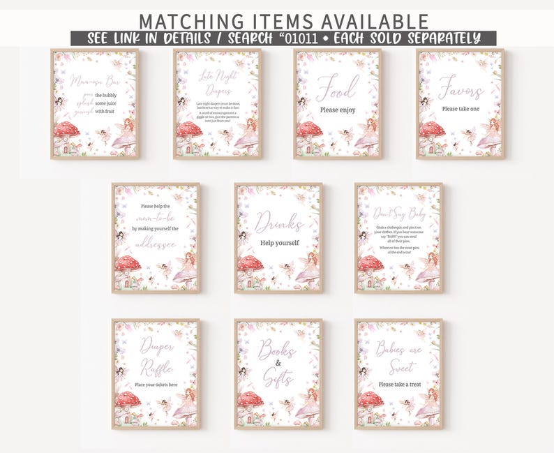 a set of nine matching items available for a wedding