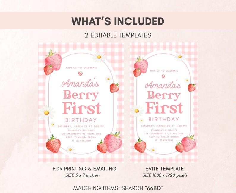 a pink and white strawberry themed birthday party