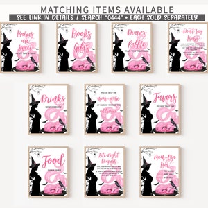 Editable A Baby is Brewing Halloween Baby Shower Due Date Calendar, Girl Halloween Baby Shower Calendar, Witch Birthday Predictions 0444 image 3
