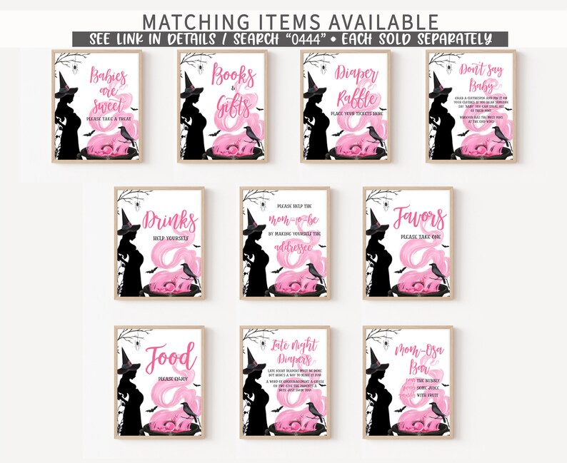 Editable A Baby is Brewing Halloween Baby Shower Due Date Calendar, Girl Halloween Baby Shower Calendar, Witch Birthday Predictions 0444 image 3