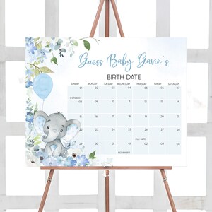 a calendar with a picture of an elephant on it