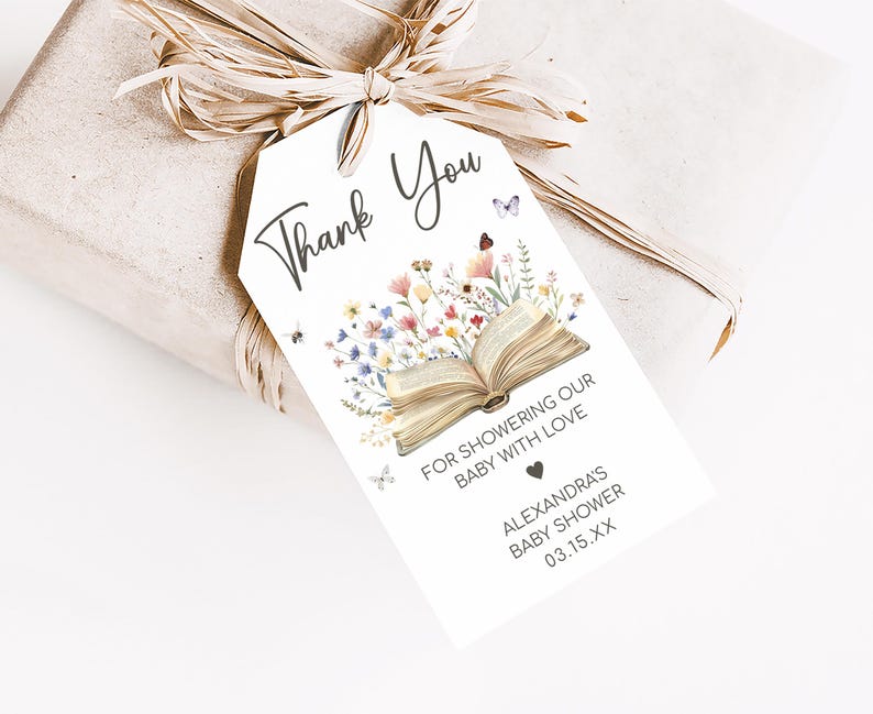 Storybook Baby Shower Favor Tag