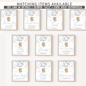 Editable Boy Bear Balloon Baby Shower Games Bundle, We Can Bearly Wait Baby Shower Game Pack, Blue Boho Bear Baby Shower Game Template, 0623 image 6