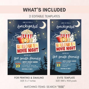 Backyard Movie Night Invitation Set