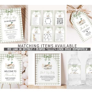 the matching items available for this baby shower