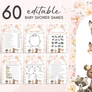 a baby shower game with a picture of a fox and a bear