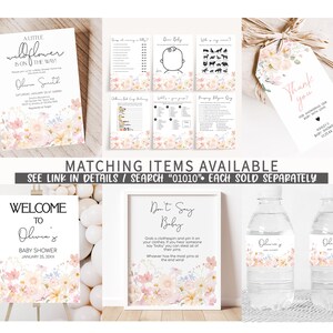 Wildflower Baby Shower Printable Templates