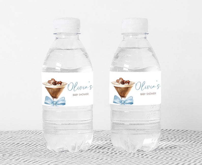 two bottles of water with a label on them