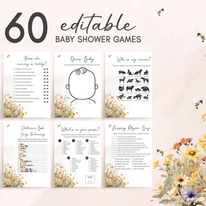 a baby shower game with flowers and animals