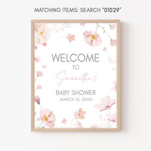 Pink Baby in Bloom Welcome Sign