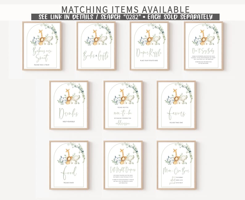 Bearbeitbarer Dschungel-Babyparty-Fälligkeitskalender, Safari-Babypartykalender, geschlechtsneutraler Dschungeltier-Geburtstagsvorhersagen Vorlage 0282 Bild 3