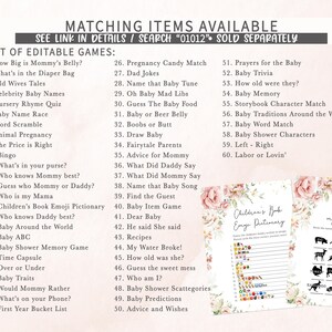 a list of items for a baby shower