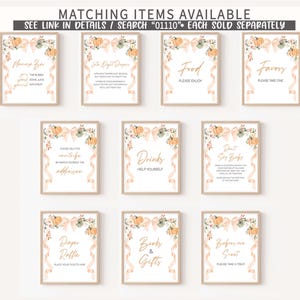 a set of eight peach and white wedding cards