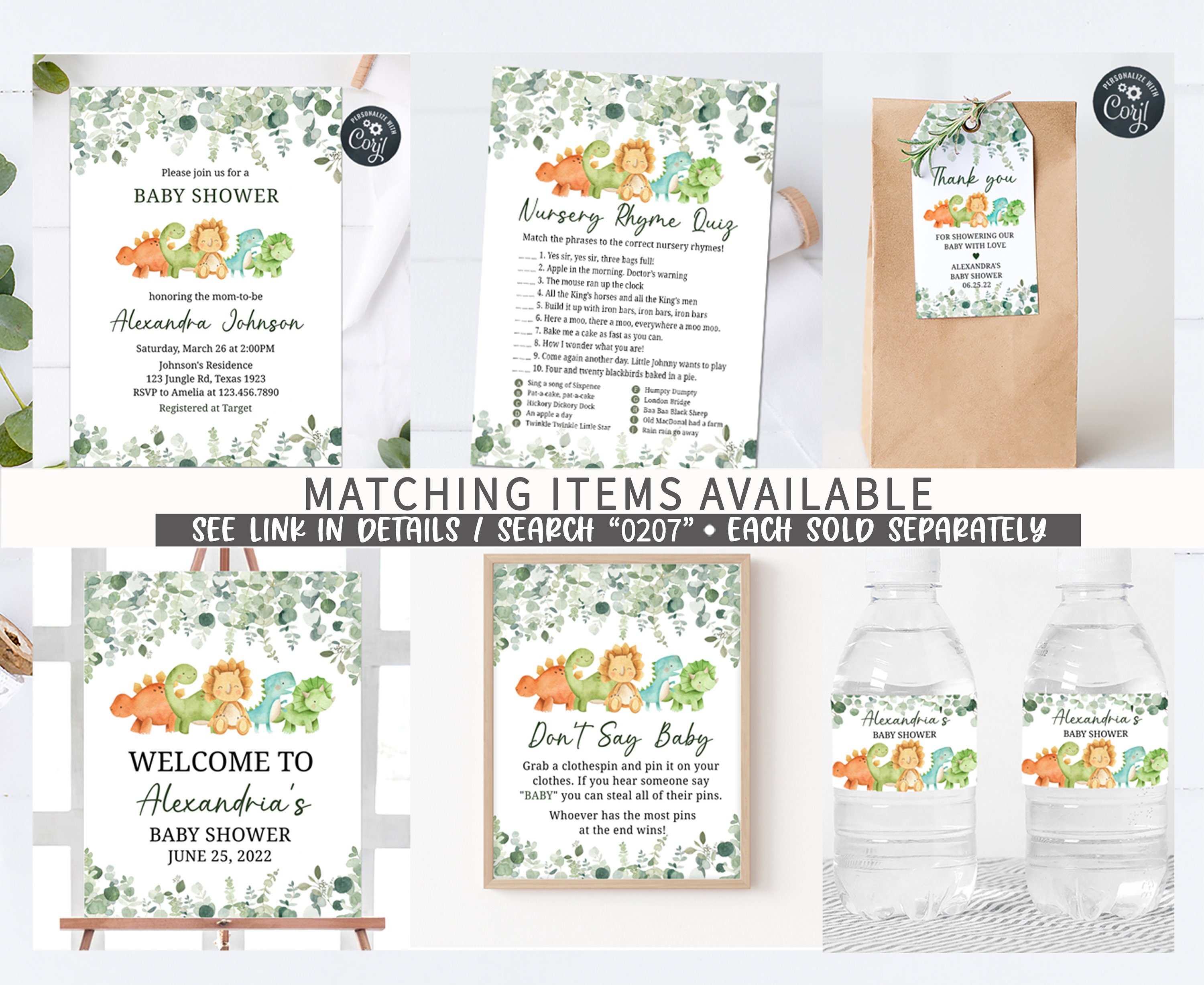 Editable Dinosaur Baby Shower Bottle Label Dino Baby Shower - Etsy